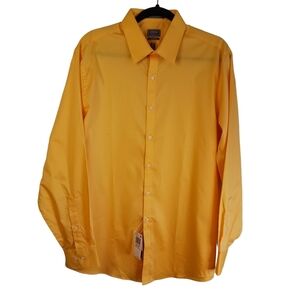 Arrow Mens Dress Shirt NWT 16-16.5 in 34/35 Yellow Slim Fit Winkle Free Spring